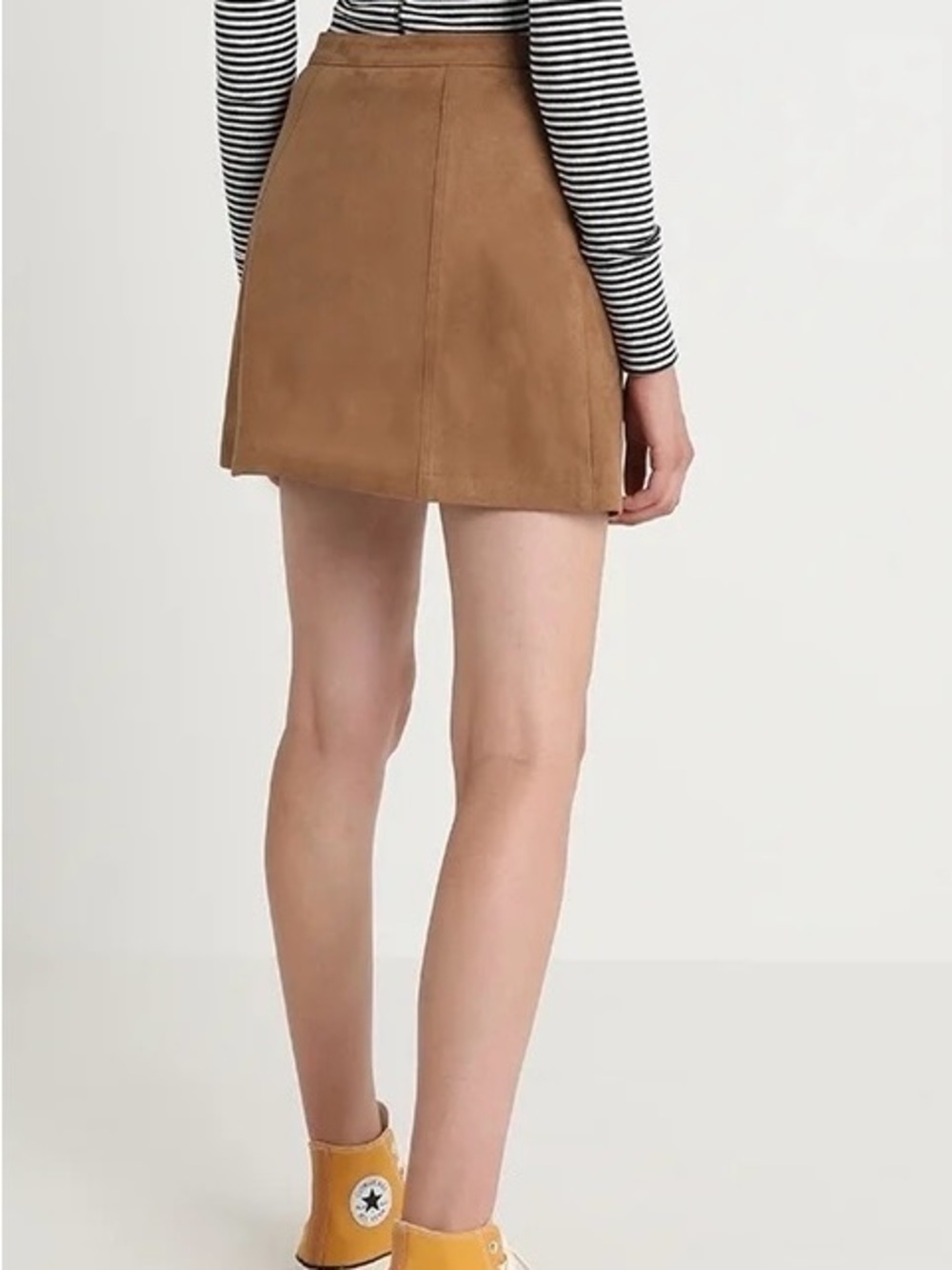 Abercrombie & Fitch| Camel Faux Suede A-Line Button Front Mini Skirt Sz XS